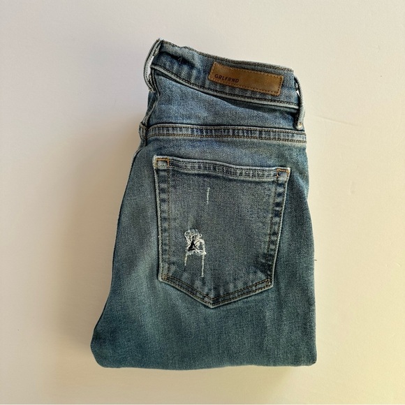 GRLFRND Karolina High Rise Slashed Raw Hem Jeans Size 25 - Picture 5 of 15